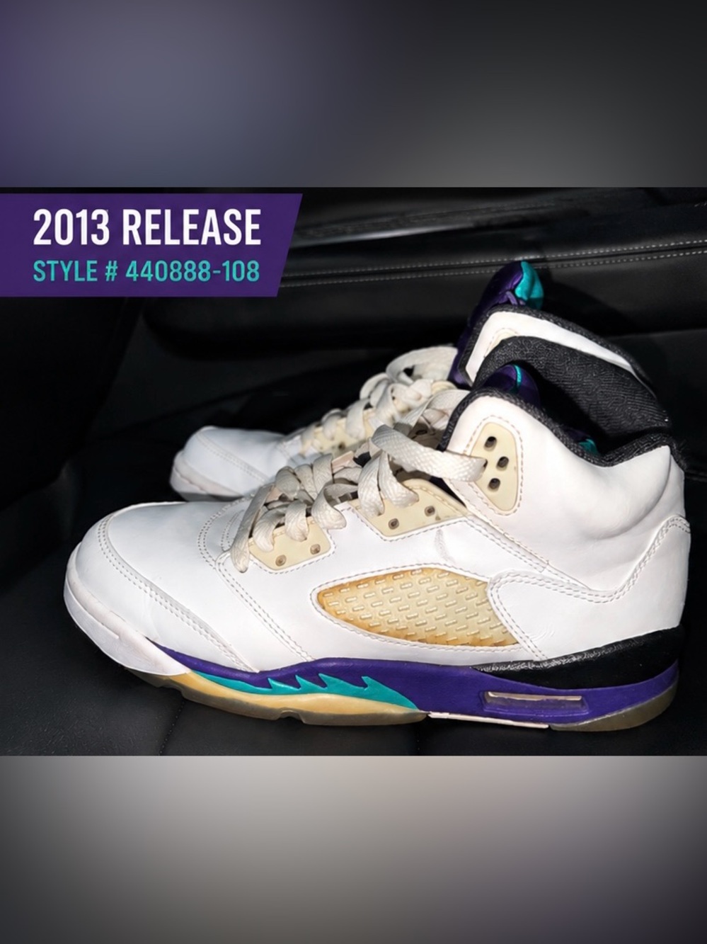 Air Jordan 5 Retro Grape 2013 – Size 5Y -back to school!